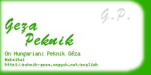 geza peknik business card