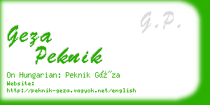 geza peknik business card